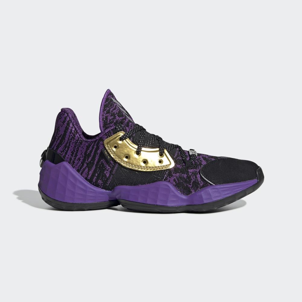 Adidas Boys' Harden Vol. 4 Star Wars Lightsaber Basketball Shoes Black/Silver Metal/Purple Ireland E